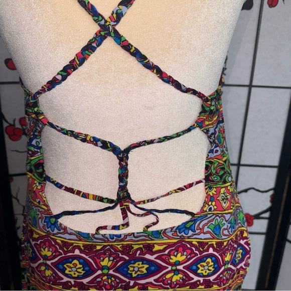 Nanette Lepore Sz Large Carnival Multicolor Summer Pocket Swim Cover Up Dress - Picture 6 of 14